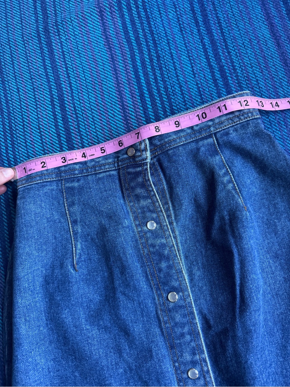 Vintage Karen Kane Button-Front Denim Maxi Skirt - Blue - Picture 8 of 11